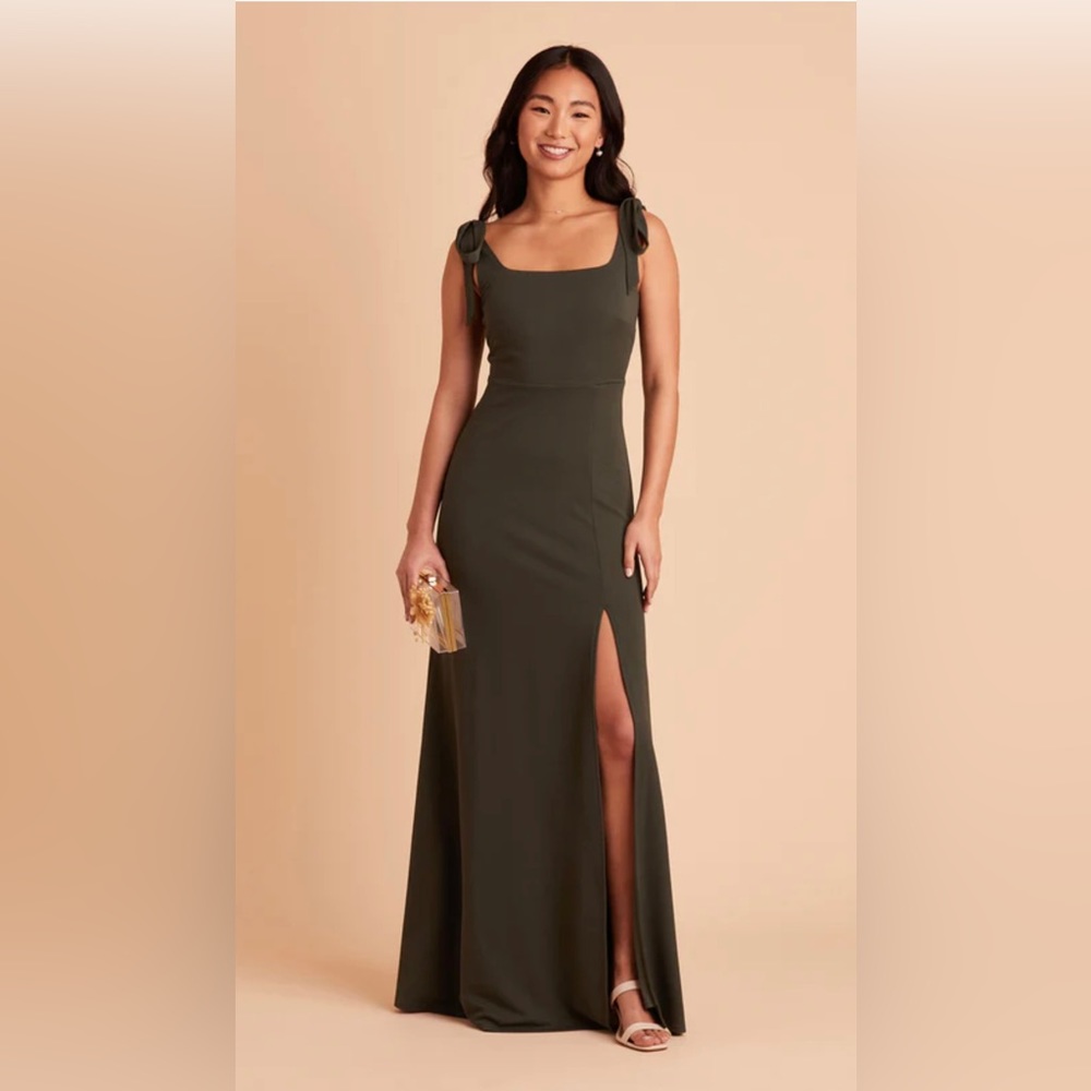 Used Birdy Grey Olive Green Crepe ALEX CONVERTIBLE DRESS (M)